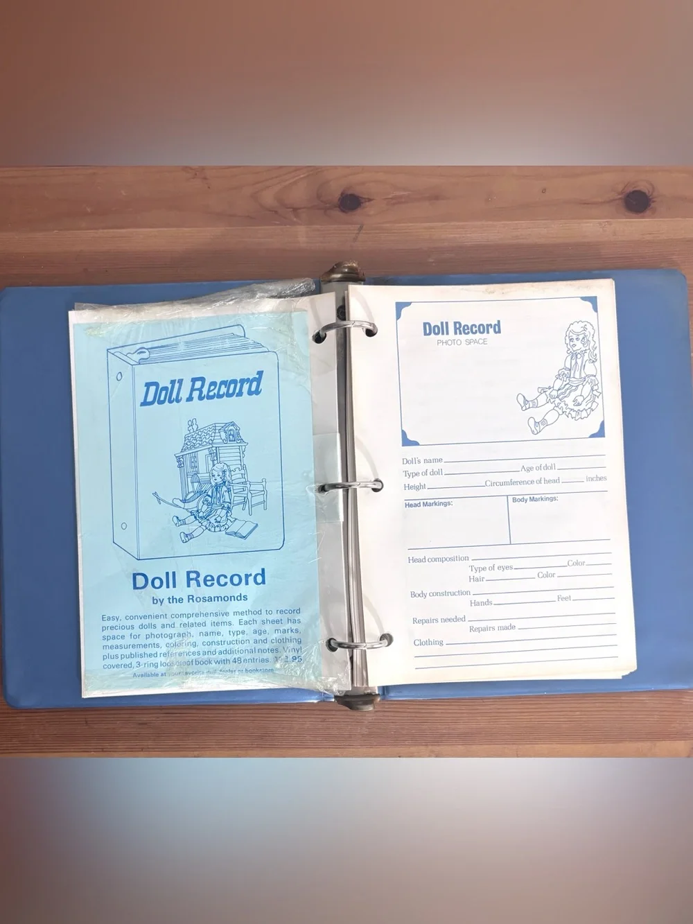 Doll Record Binder Book With Antique Doll Photos Collectors Gide Book 1983